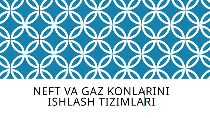 Neft va gazkonlarini ishlash tizimlari