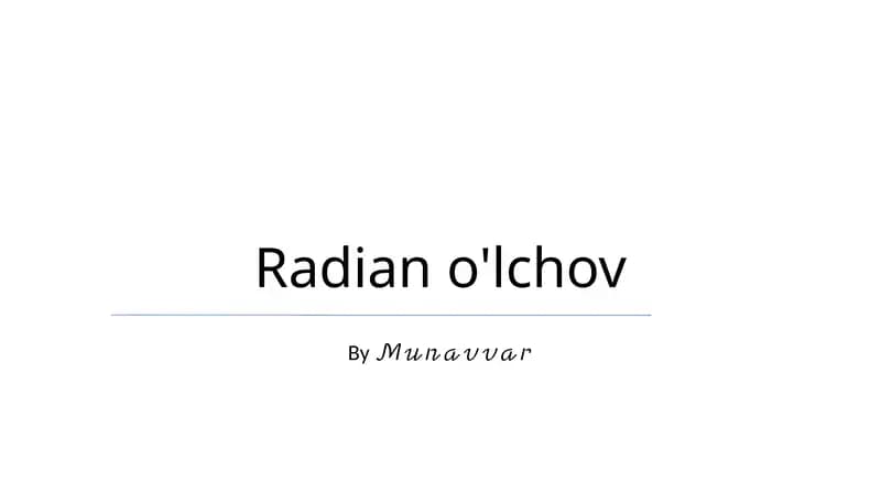 Radian o'lchov