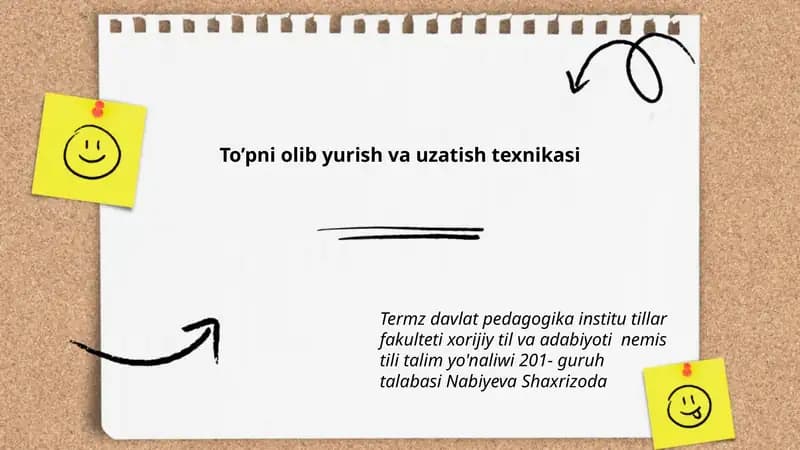 To’pni olib yurish va uzatish texnikasi