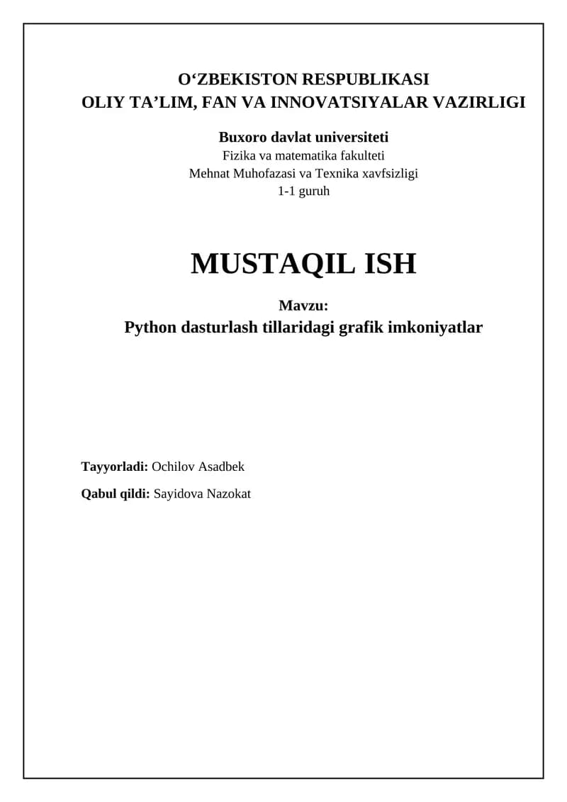 Python-da grafik imkoniyatlar: Asosiy kutubxonalar va rivojlanish tarixi