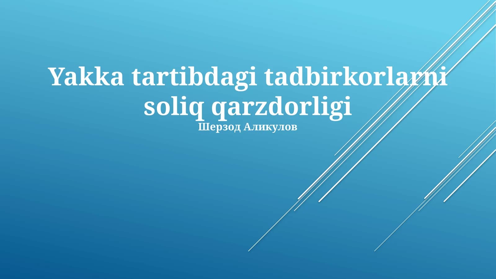 Yakka tartibdagi tadbirkorlarning soliq qarzdorligi
