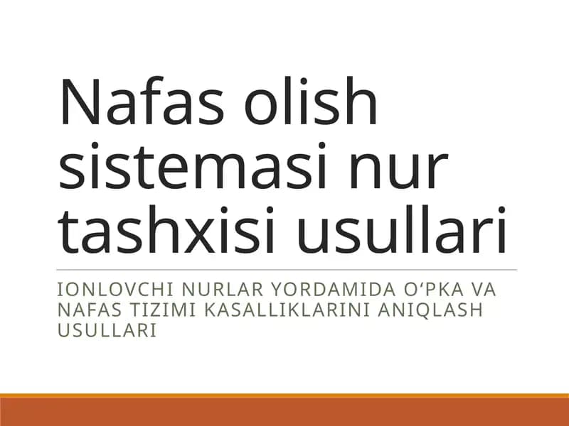 Nafas olish sistemasini tashqil etish