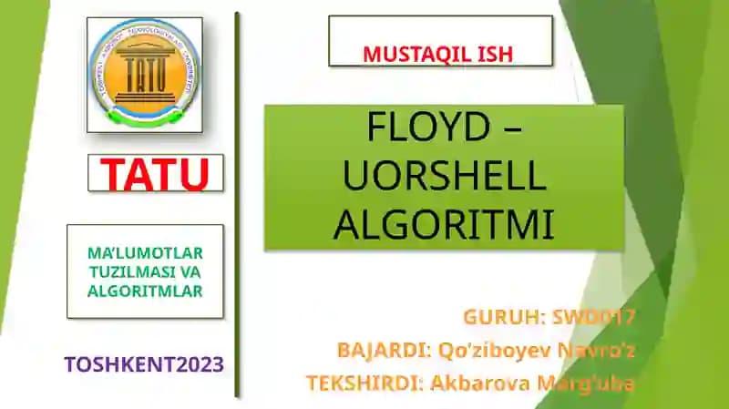 FLOYD – UORSHELL ALGORITMI