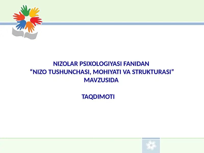 NIZO TUSHUNCHASI, MOHIYATI VA STRUKTURASI