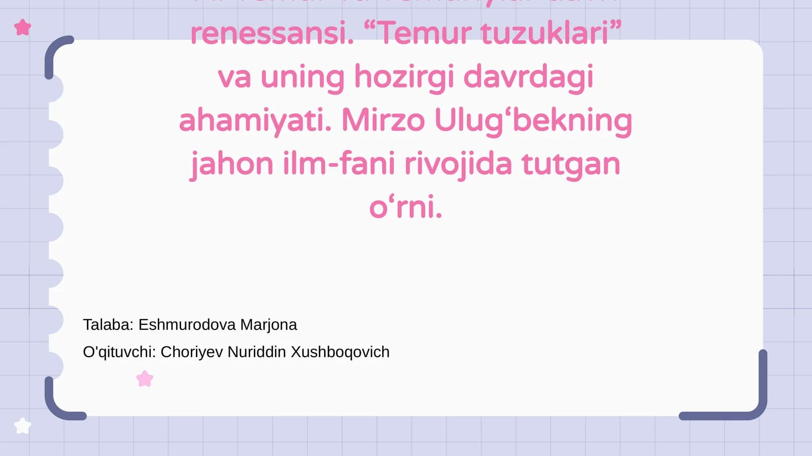 Temur va Temuriylar davri renessansi