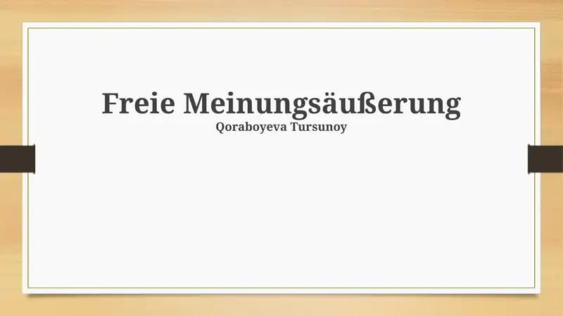 Freie Meinungsäußerung