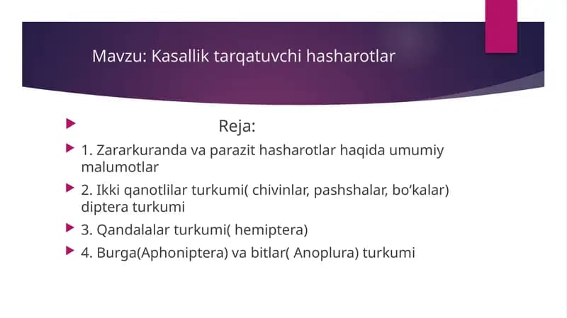 Kasallik tarqatuvchi hasharotlar