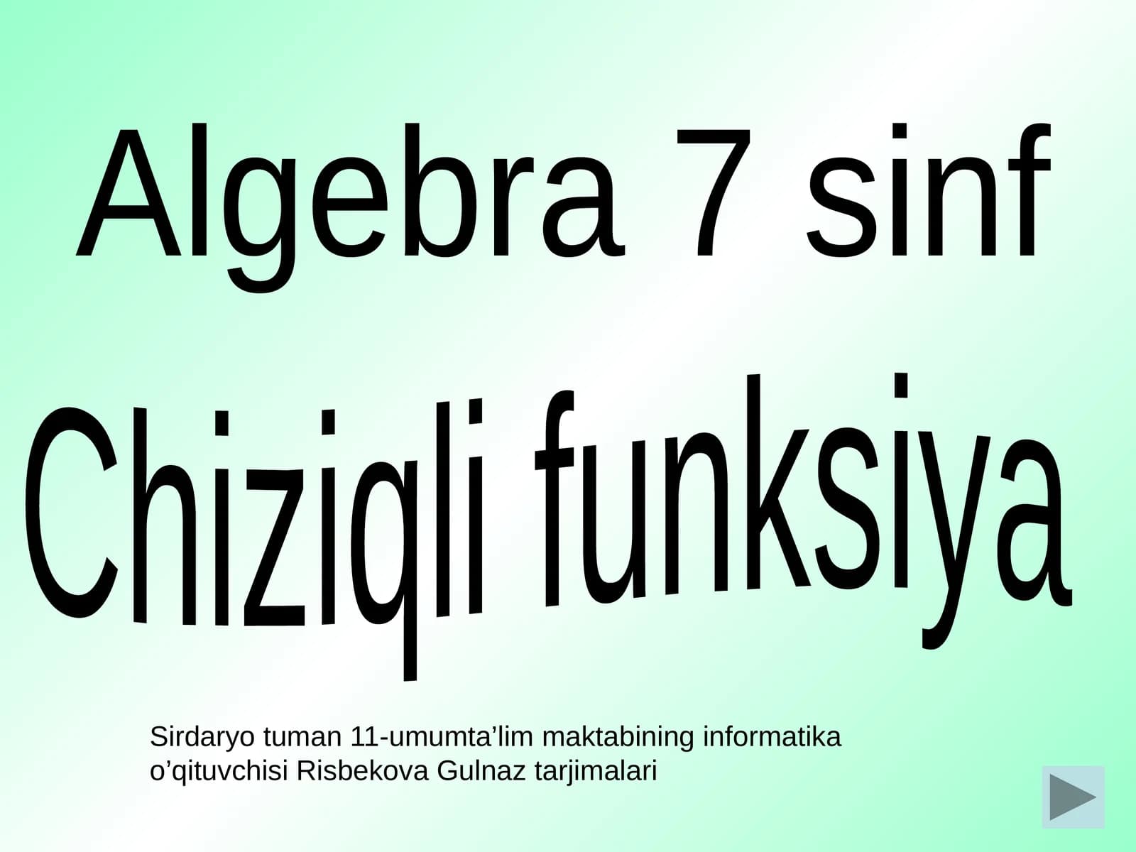 Chiziqli funksiya