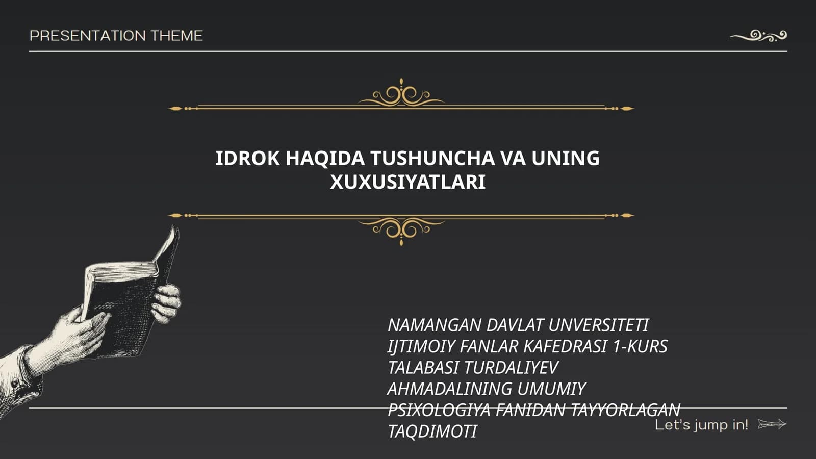 UMUMIY PSIXOLOGIYA FANIDAN TAYYORLAGAN TAQDIMOT