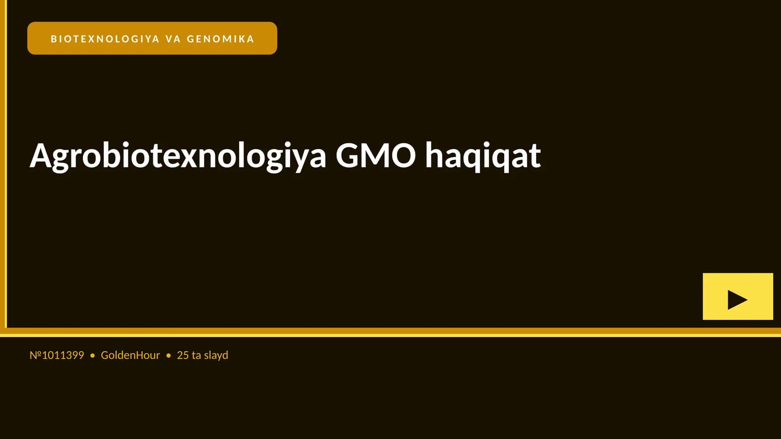 Agrobiotexnologiya GMO haqiqat