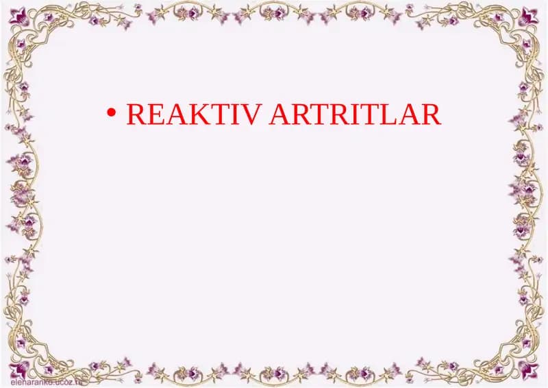 REAKTIV ARTRITLAR