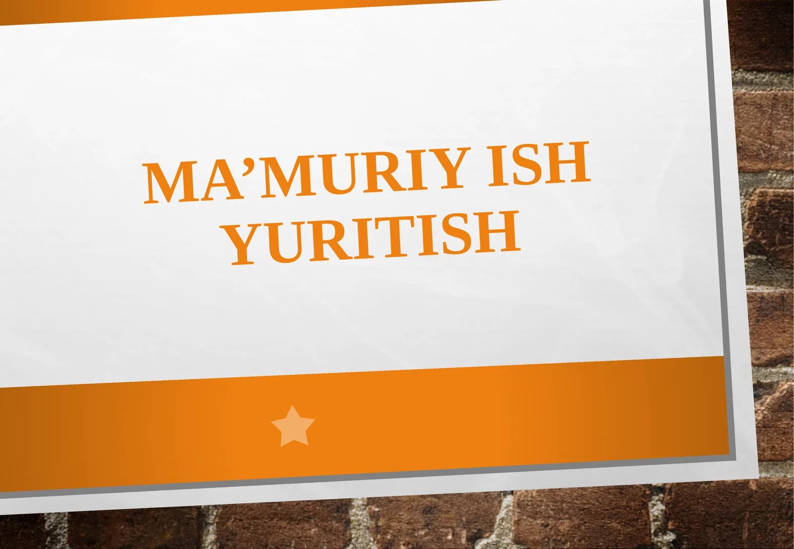 Ma’muriy ish yuritish