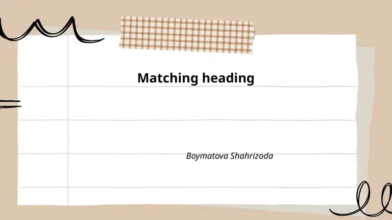 Matching heading