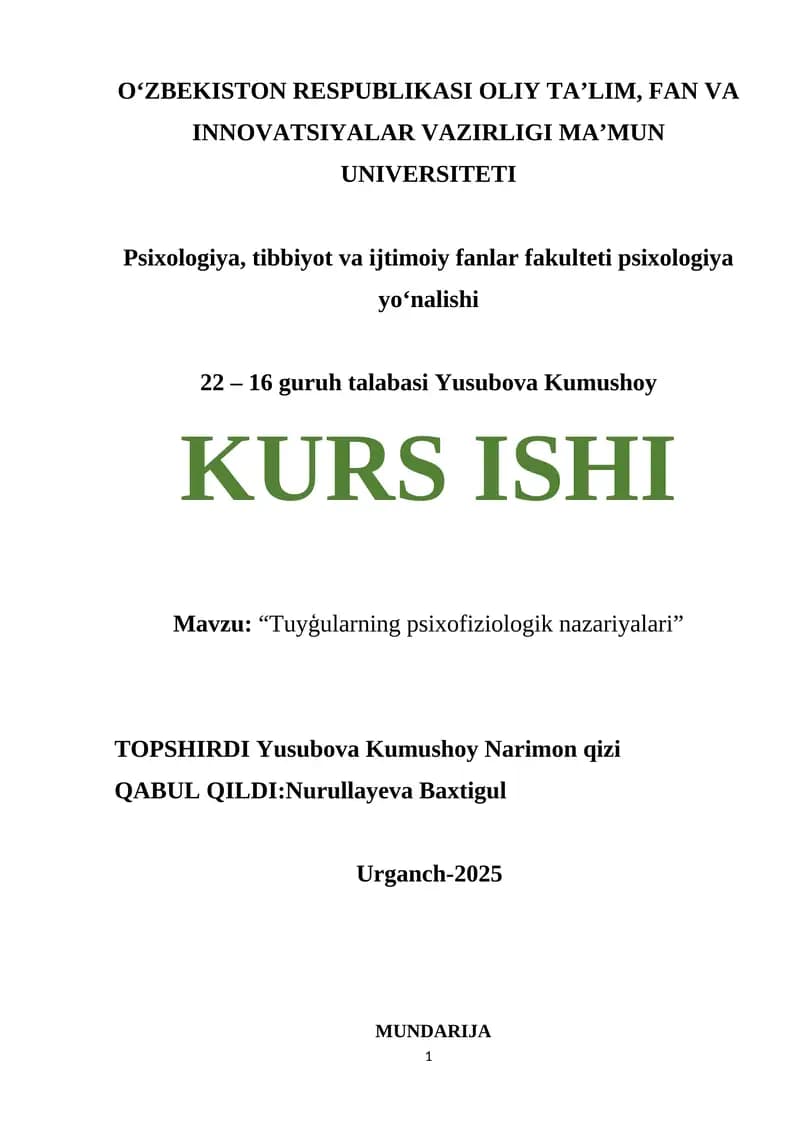 Tuyg'ularning psixofiziologik nazariyalari