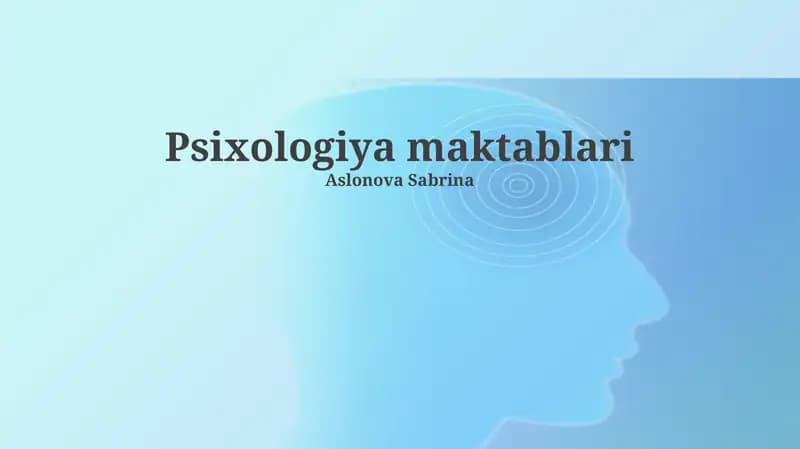 Psixologiya maktablari