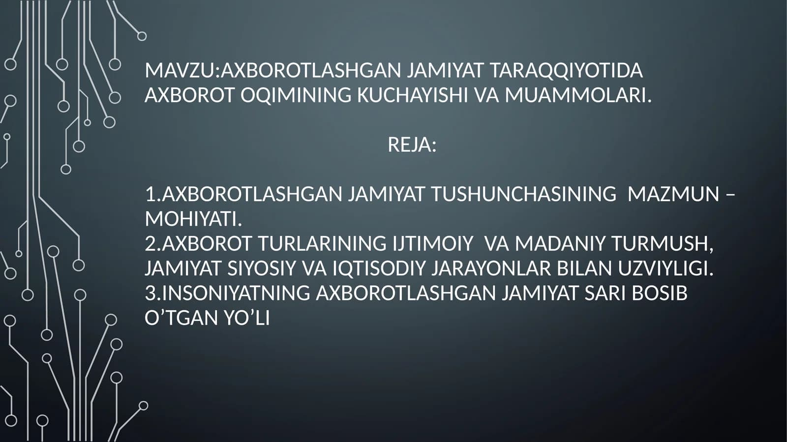 Axborotlashgan jamiyat taraqqiyotida axborot oqimining kuchayishi va muammolari