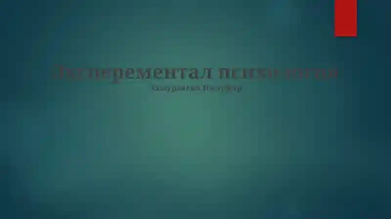 Eksperimental psixologiya