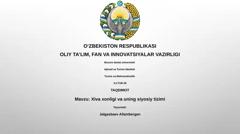 Xiva xonligi va uning siyosiy tizimi