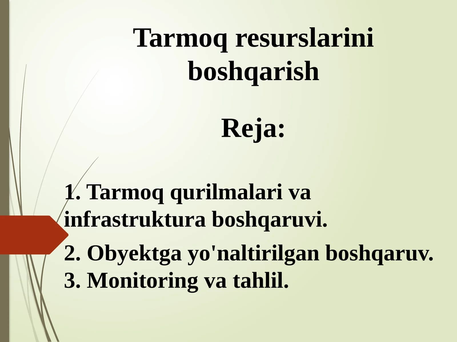 Tarmoq resurslarini boshqarish