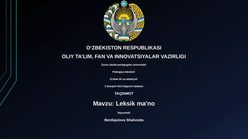 Leksik ma'no