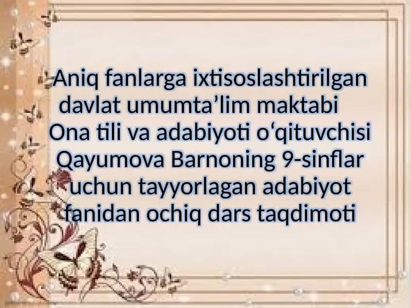 Ona tili va adabiyoti
