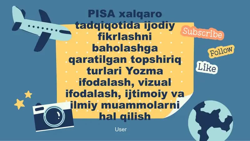 PISA xalqaro tadqiqotida ijodiy fikrlashni baholash