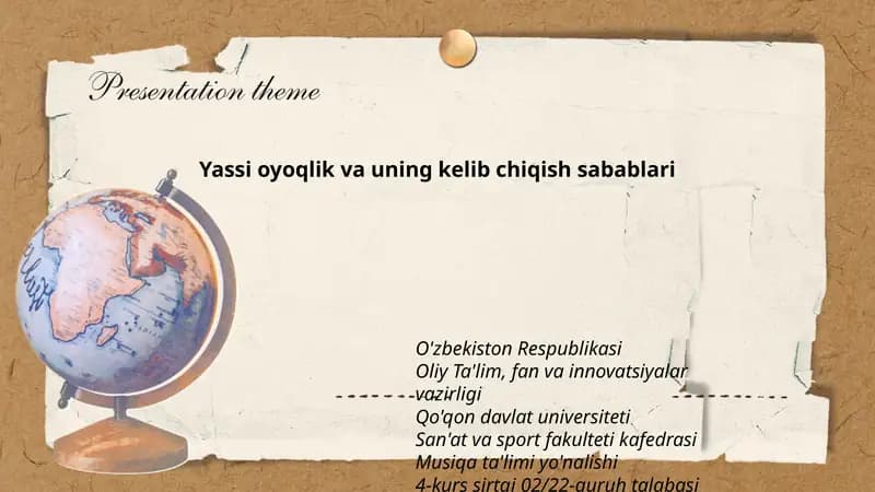 Yassi oyoqlik va uning kelib chiqish sabablari
