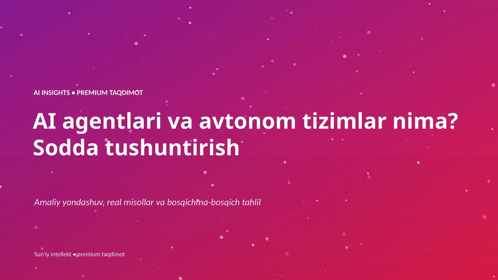 Sun'iy intellekt • premium taqdimot