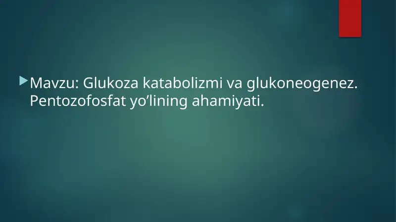 glukoza katabolizmi
