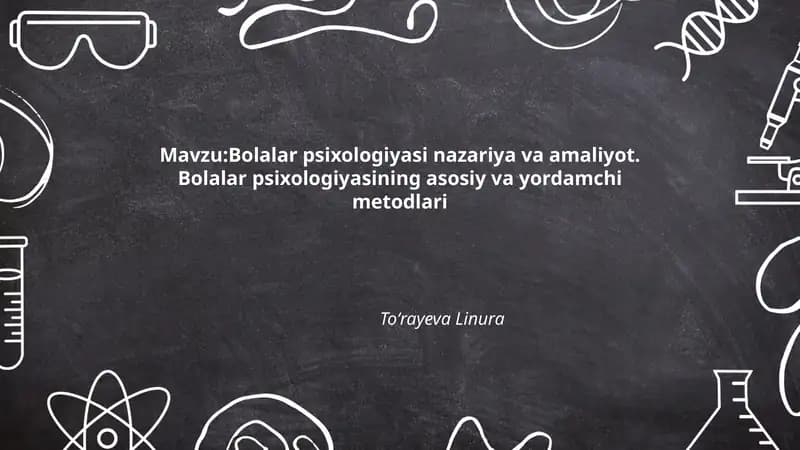 Bolalar psixologiyasi nazariya va amaliyot
