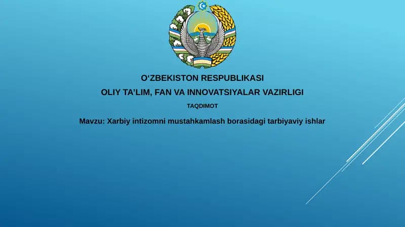 Harbiy intizomni mustahkamlash