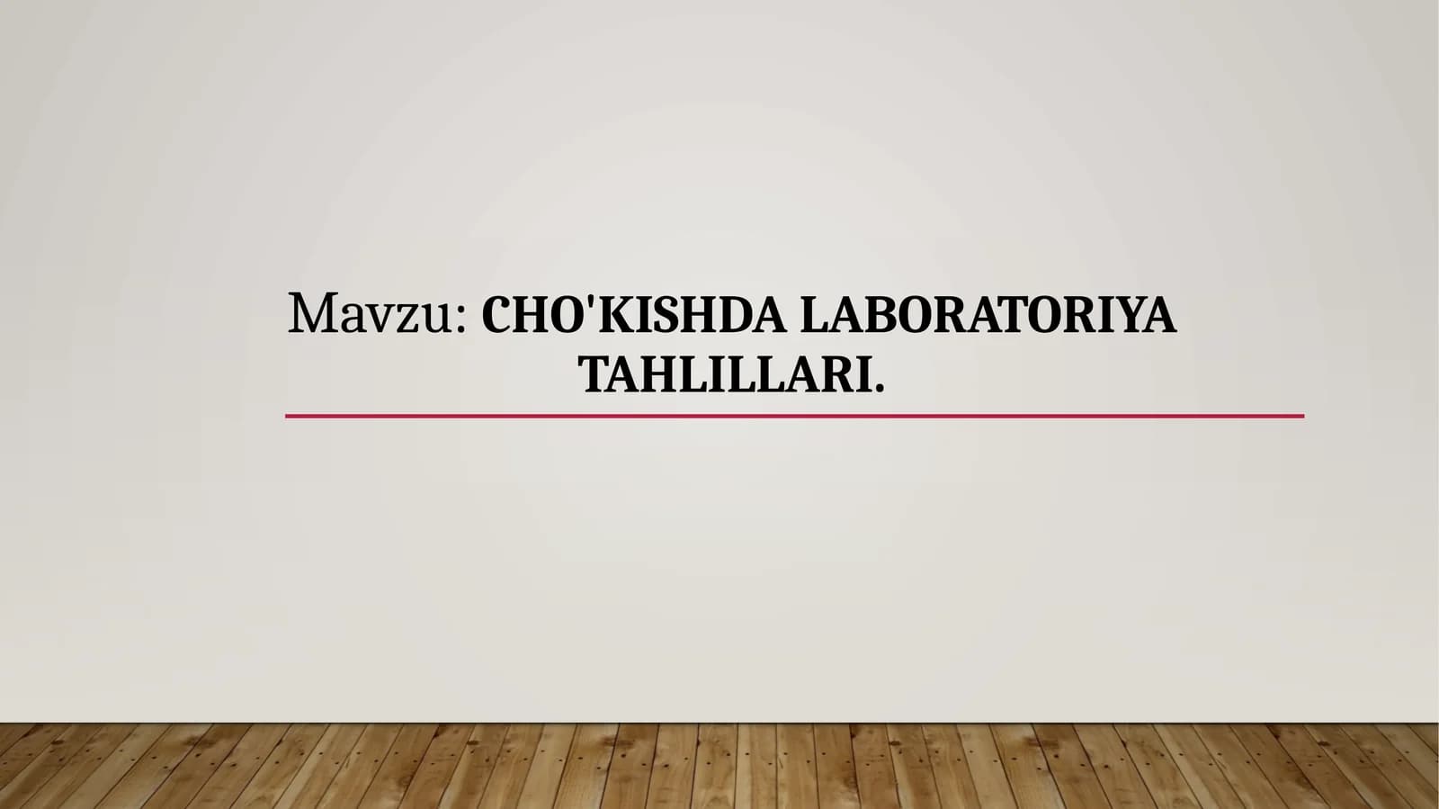 Cho'kishda laboratoriya tahlillari