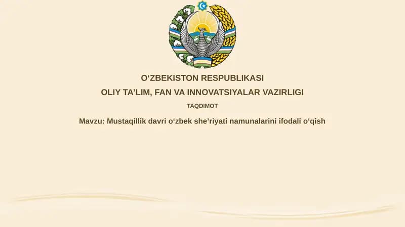 Mustaqillik Davri O'zbek She'riyatining Tematik Xususiyatlari