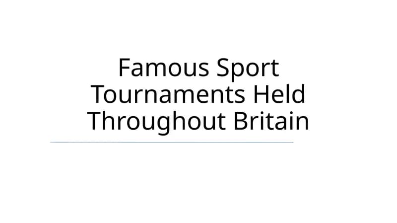 The Wimbledon Championships