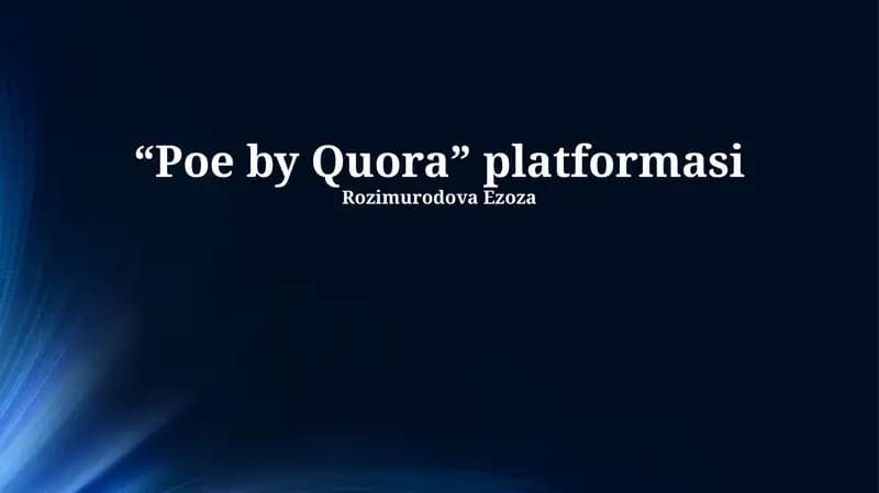 Poe By Quora