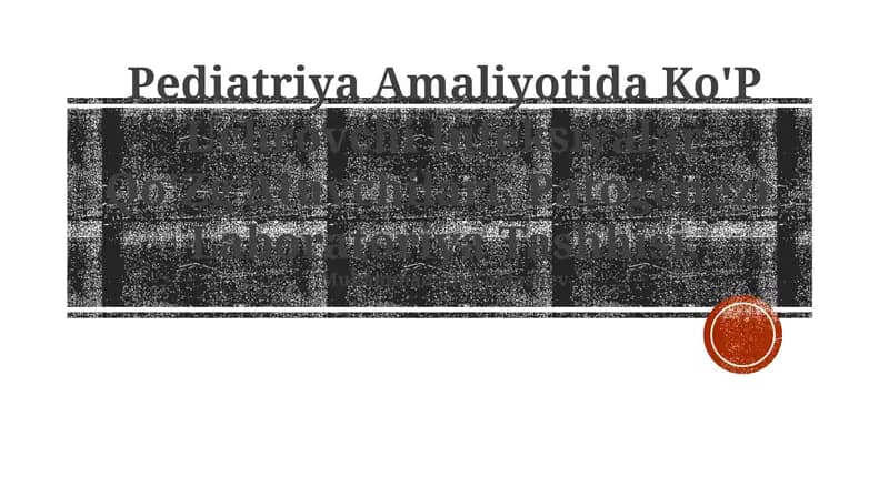Pediatriya Amaliyotida Ko'P Uchrovchi Infeksiyalar Qo'Zg'Atuvchilari, Patogenezi, Laboratoriya Tashhisi