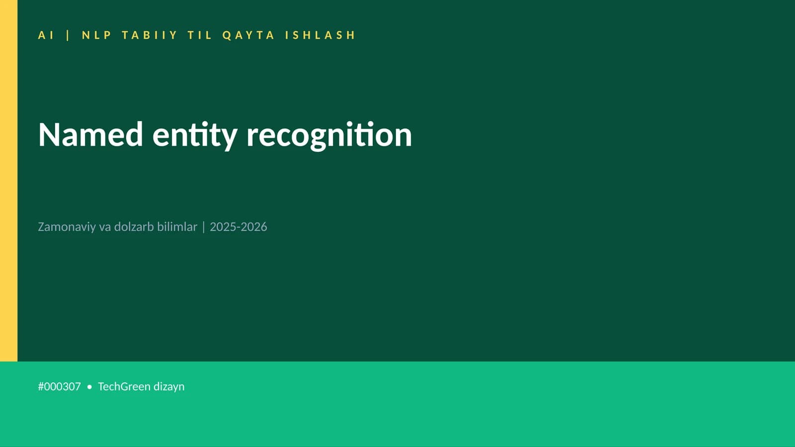 Named entity recognition