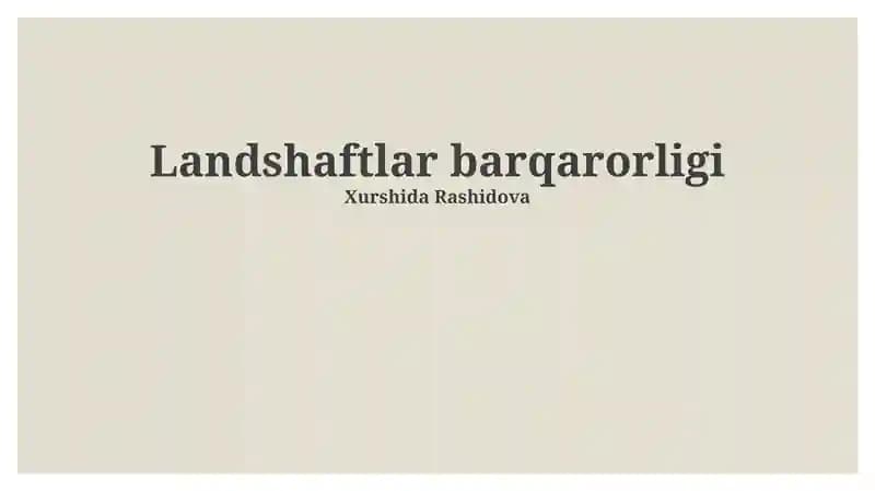 Landshaftlar barqarorligi