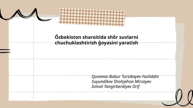 Shoʻr suvlarining Oʻzbekistondagi manbalari va tuzlilik tiplari