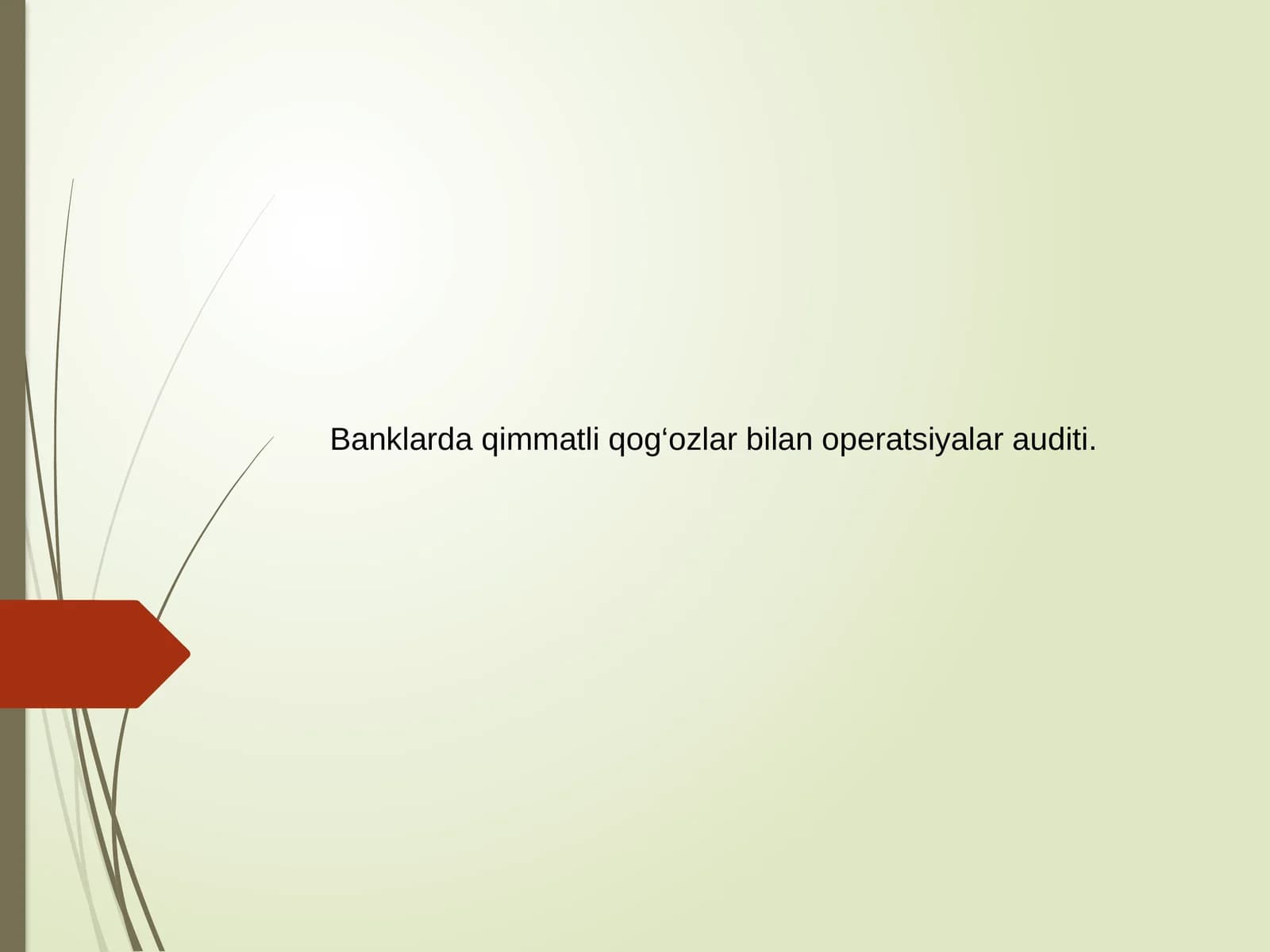 Banklarda qimmatli qog‘ozlar bilan opеratsiyalar auditi