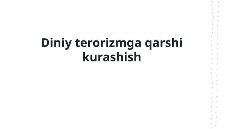Diniy terorizmga qarshi kurashish