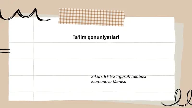 Ta'lim qonuniyatlarining nazariy asoslari