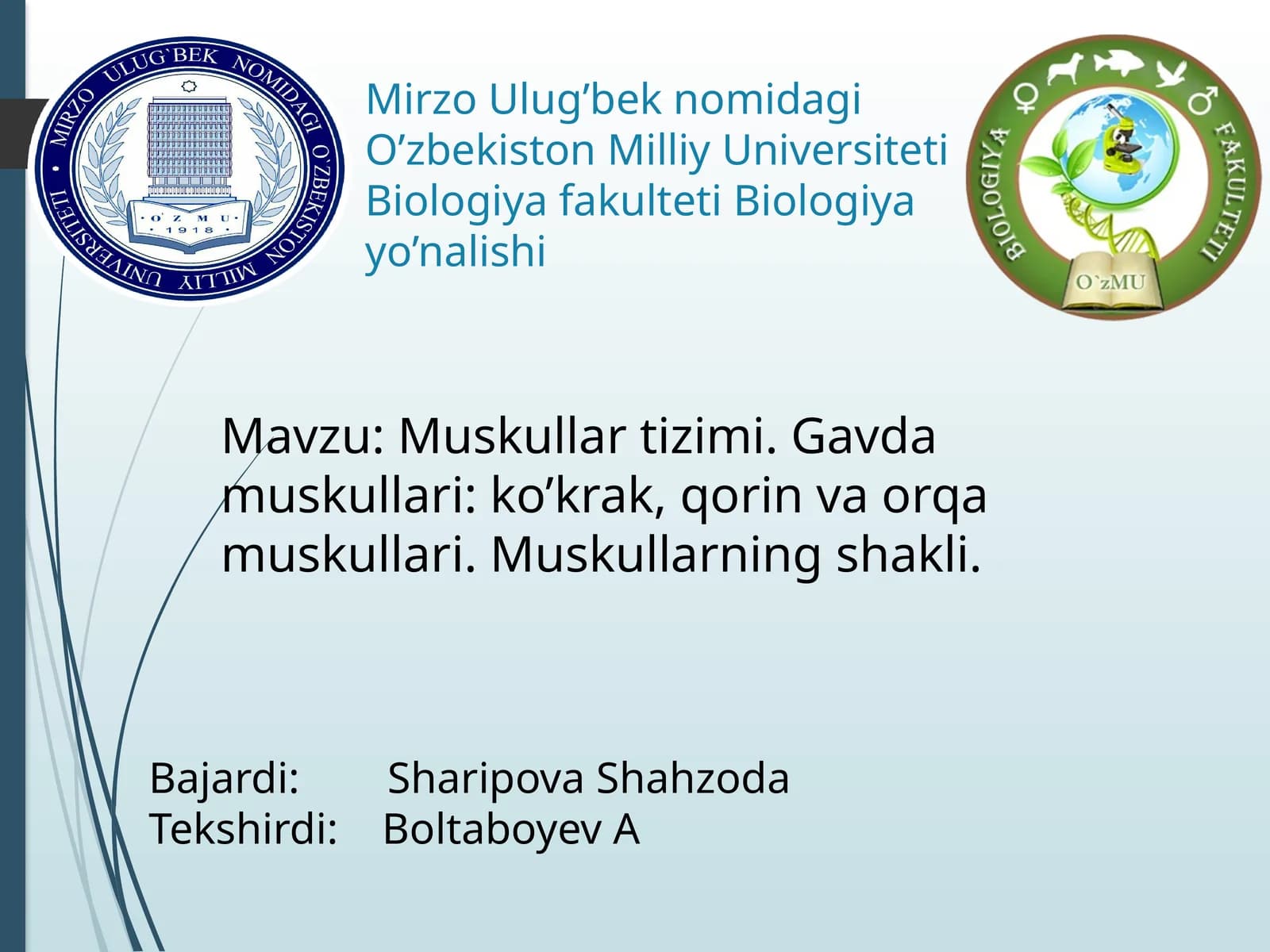 Biologiya fakulteti Biologiya yo’nalishi