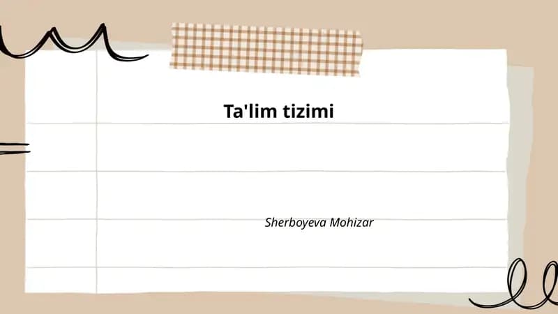 Ta'lim tizimi