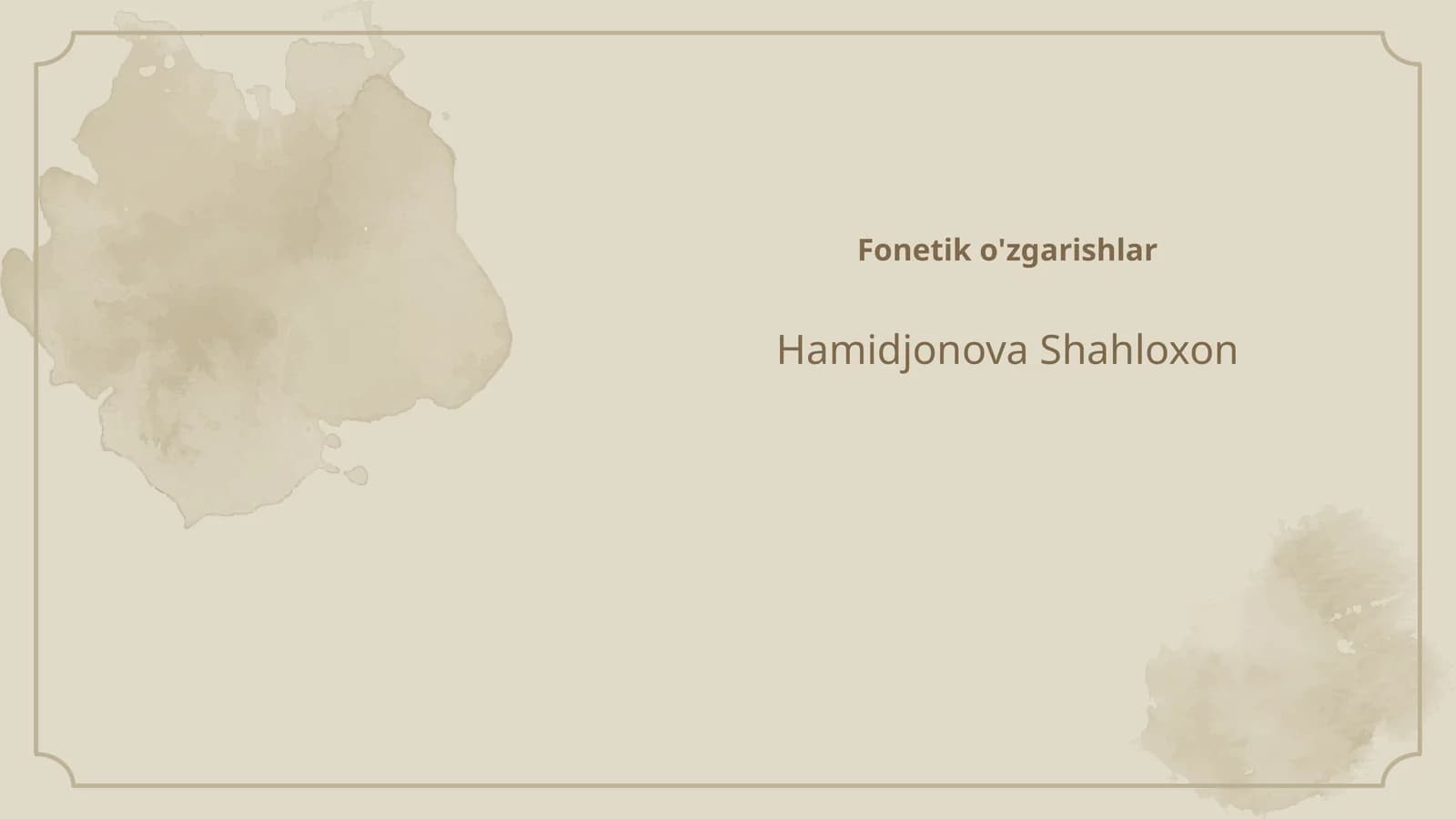 Fonetik o'zgarishlar