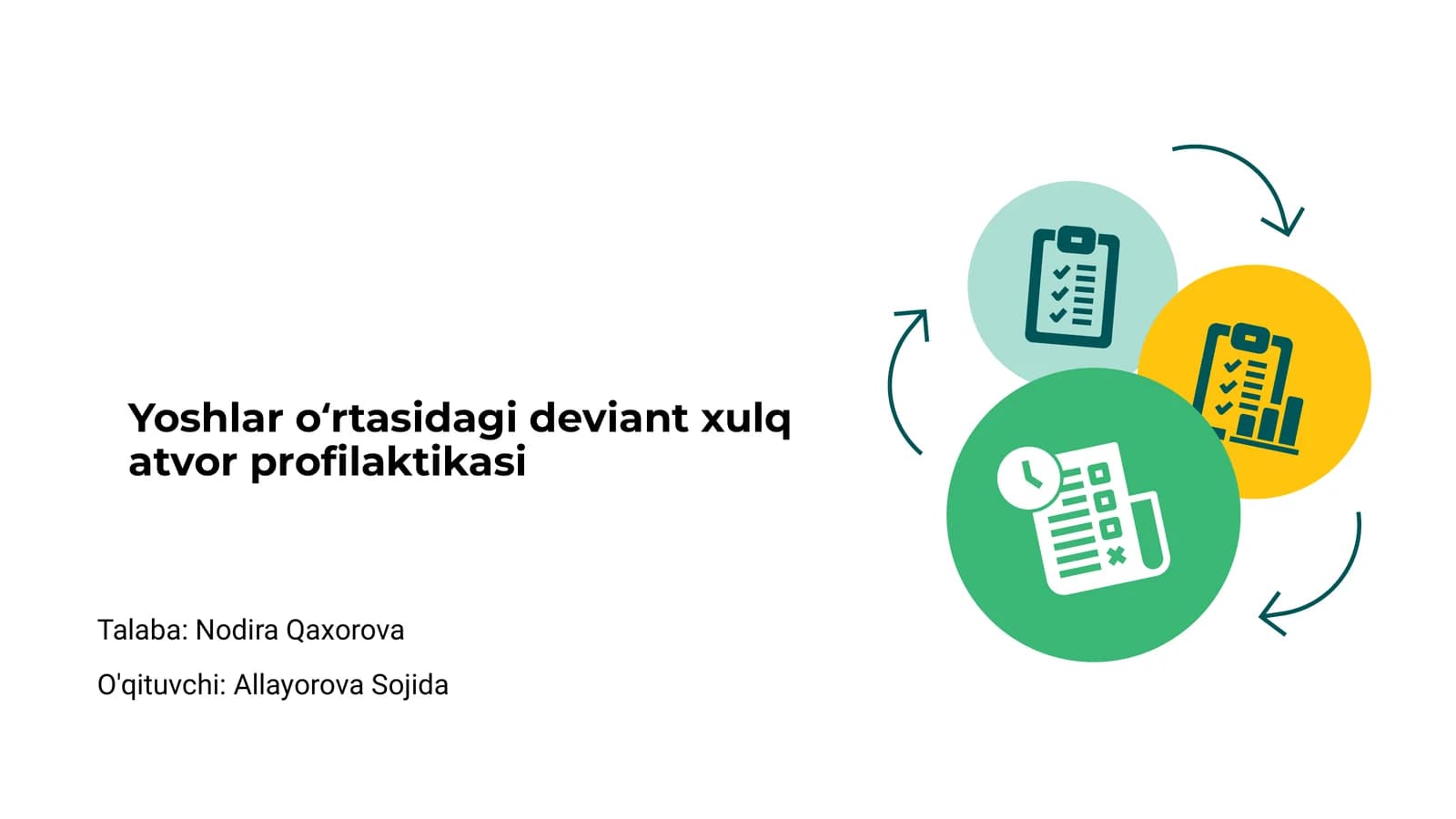 Yoshlar oʻrtasidagi deviant xulq atvor profilaktikasi