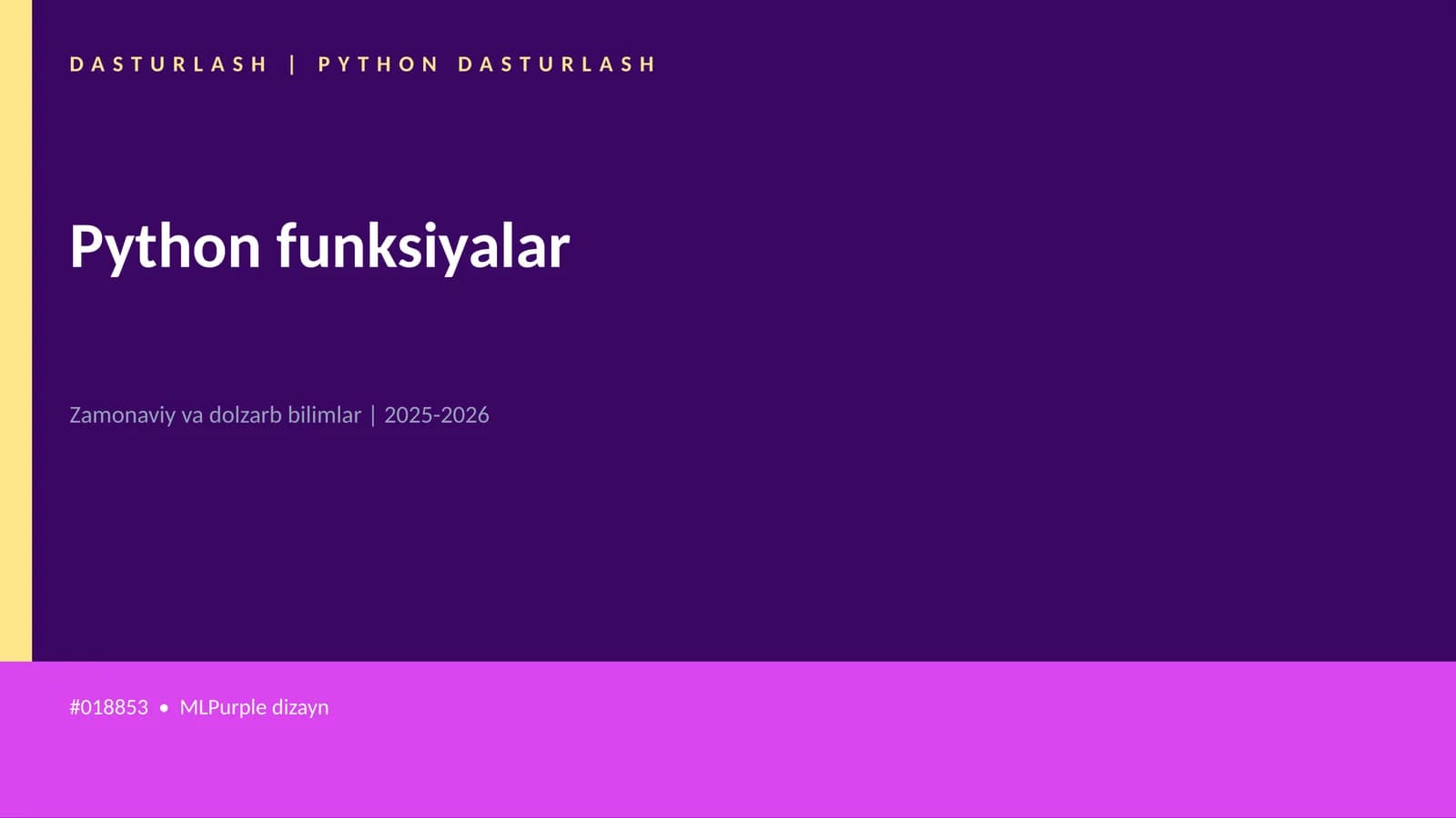 DASTURLASH | PYTHON DASTURLASH
