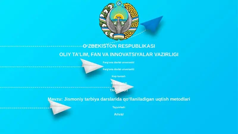 Jismoniy tarbiya darslarida qo'llaniladigan uqtish metodlari