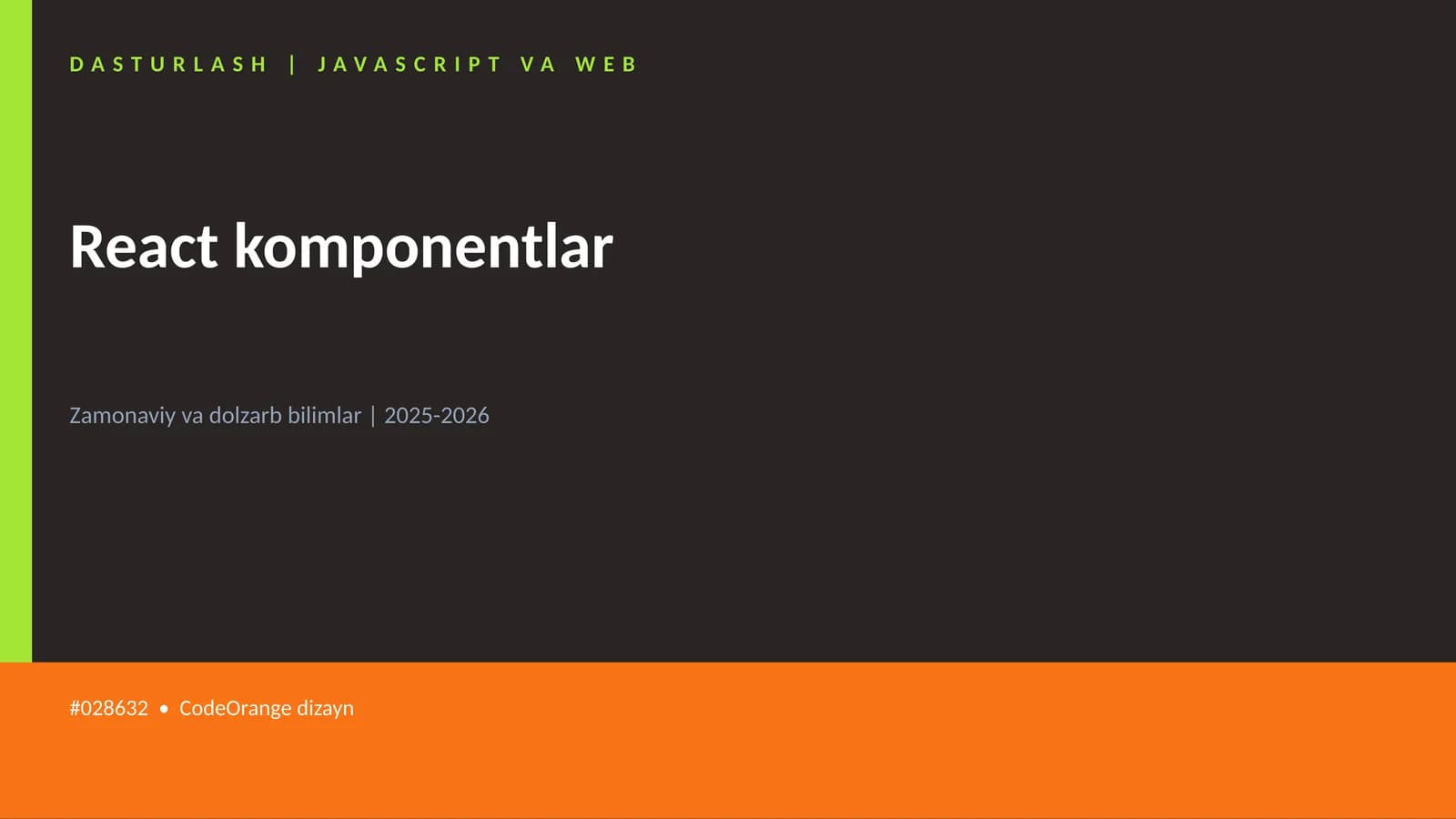 React komponentlar
