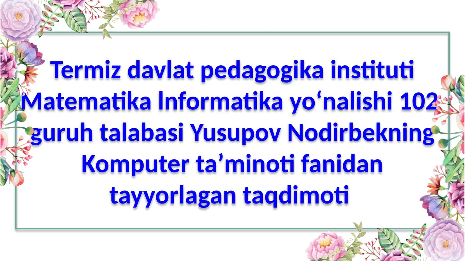 Tizimli  blok  qismlari  bilan  tanishish